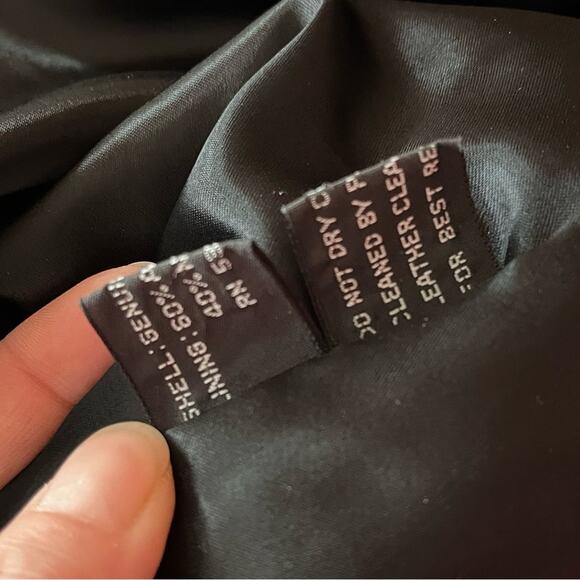 CUIR DU MONDE Black Leather and Sherpa Coat Jacket (moto style) Size Medium - Picture 7 of 8